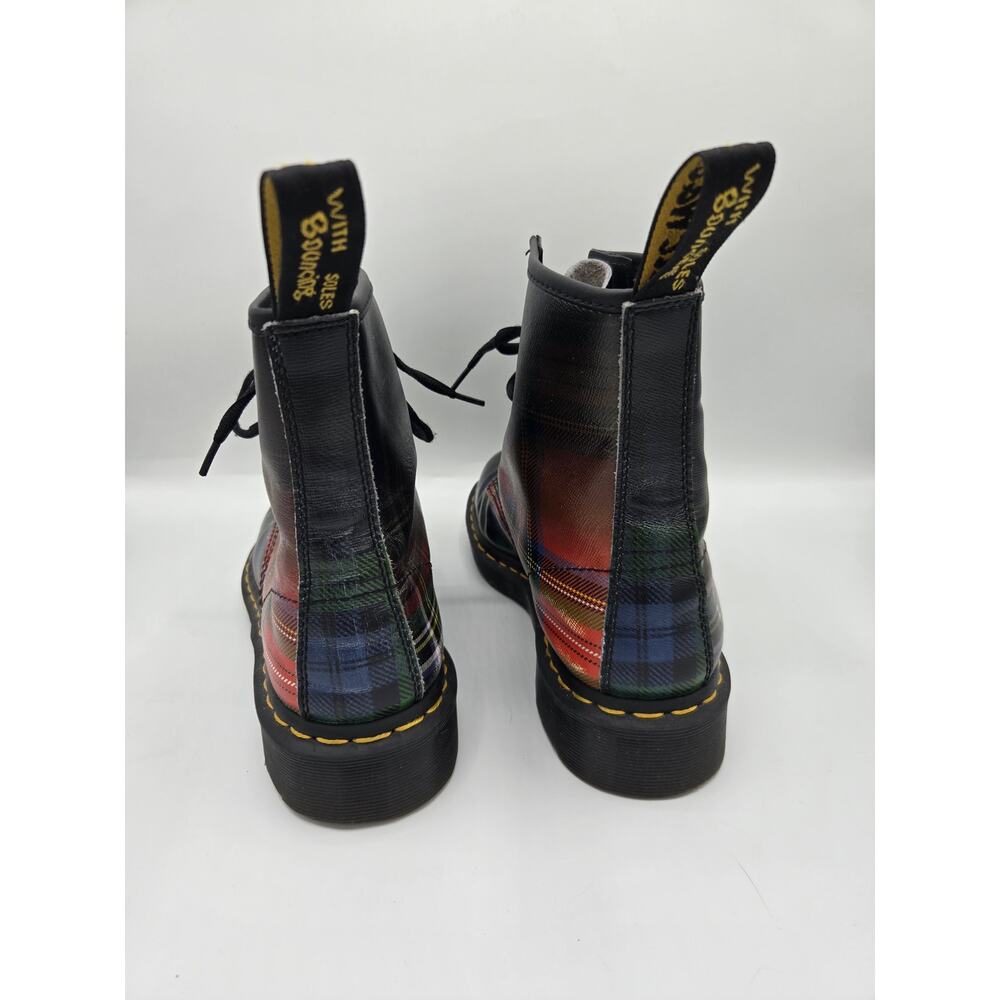 Dr. Martens 1460 Tartan Plaid Leather 8 Eye Lace Up Combat Boot Unisex 8M/9L - Picture 3 of 9